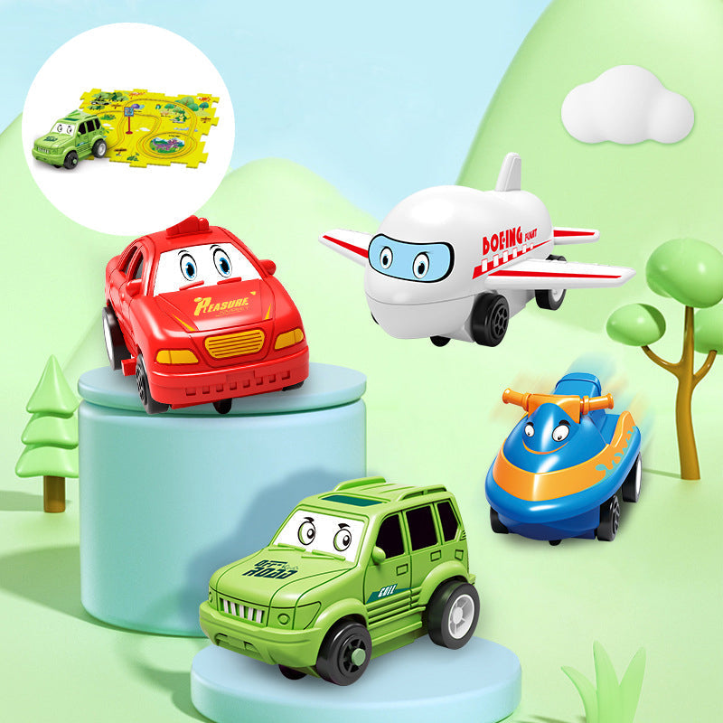 🎁[Best Gift For Kid]🚗Children's Educational Puzzle Track Car Play Set
