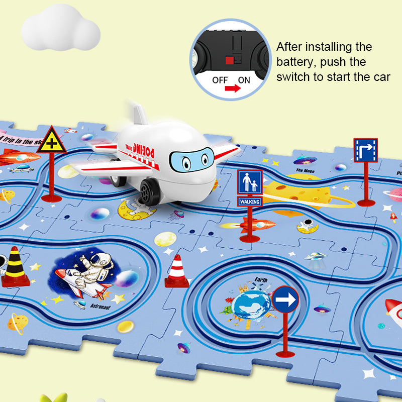 🎁[Best Gift For Kid]🚗Children's Educational Puzzle Track Car Play Set