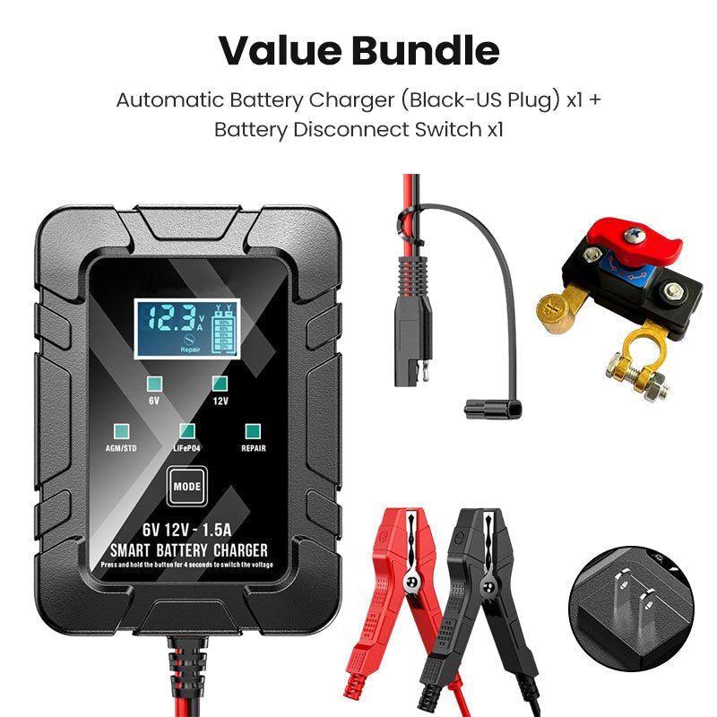 1.5A 6V 12V Automatic Battery Charger